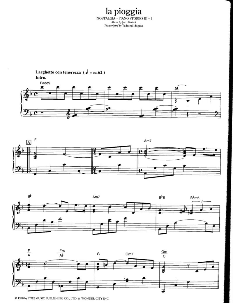 久石让谱集3_一万首著名钢琴曲谱哈农贝多芬合集视频教学电子版高清无水印可打印_02现代钢琴谱合集_久石让钢琴谱全集