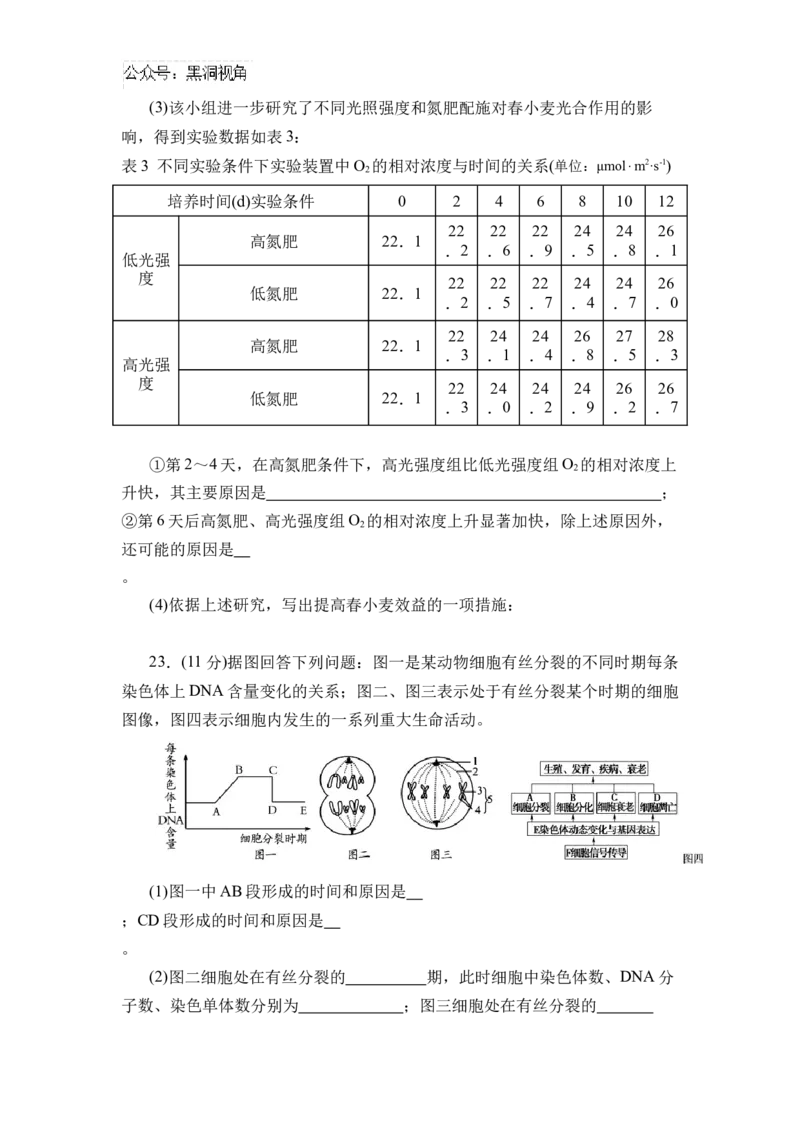 黑龙江省实验中学2024-2025学年高三上学期第二次月考生物试卷_2024-2025高三（6-6月题库）_2024年10月试卷_1031黑龙江省实验中学2024-2025学年高三上学期10月月考