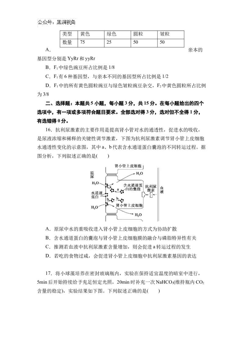 黑龙江省实验中学2024-2025学年高三上学期第二次月考生物试卷_2024-2025高三（6-6月题库）_2024年10月试卷_1031黑龙江省实验中学2024-2025学年高三上学期10月月考