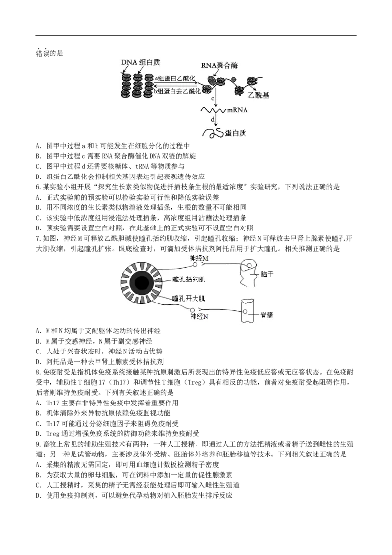 江苏省无锡市澄宜六校联盟2025-2026学年高三上学期12月考试生物Word版_2024-2026高三（6-6月题库）_2025年12月高三试卷