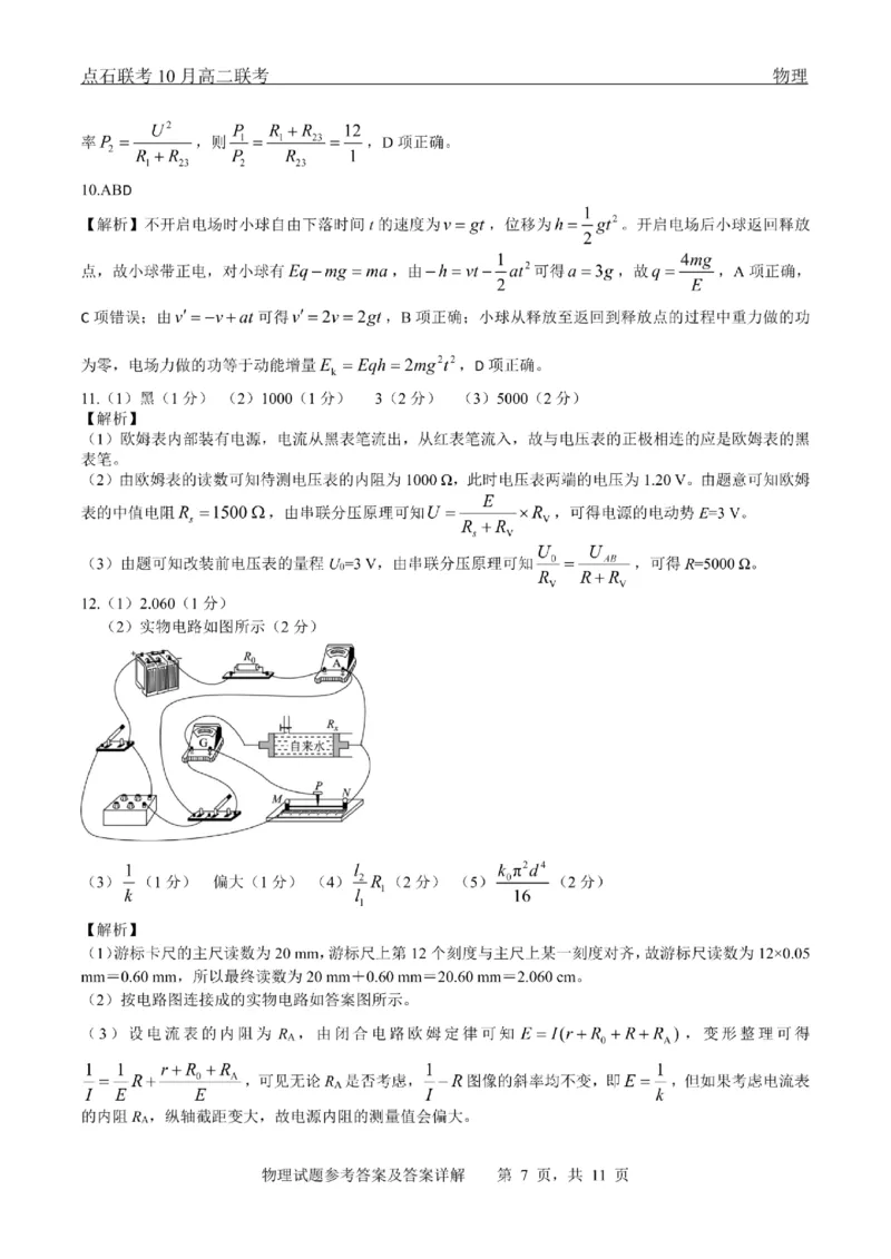物理-辽宁省点石联考2026届高二上学期10月月考_2025年10月高二试卷_251012辽宁省点石联考2026届高二上学期10月月考