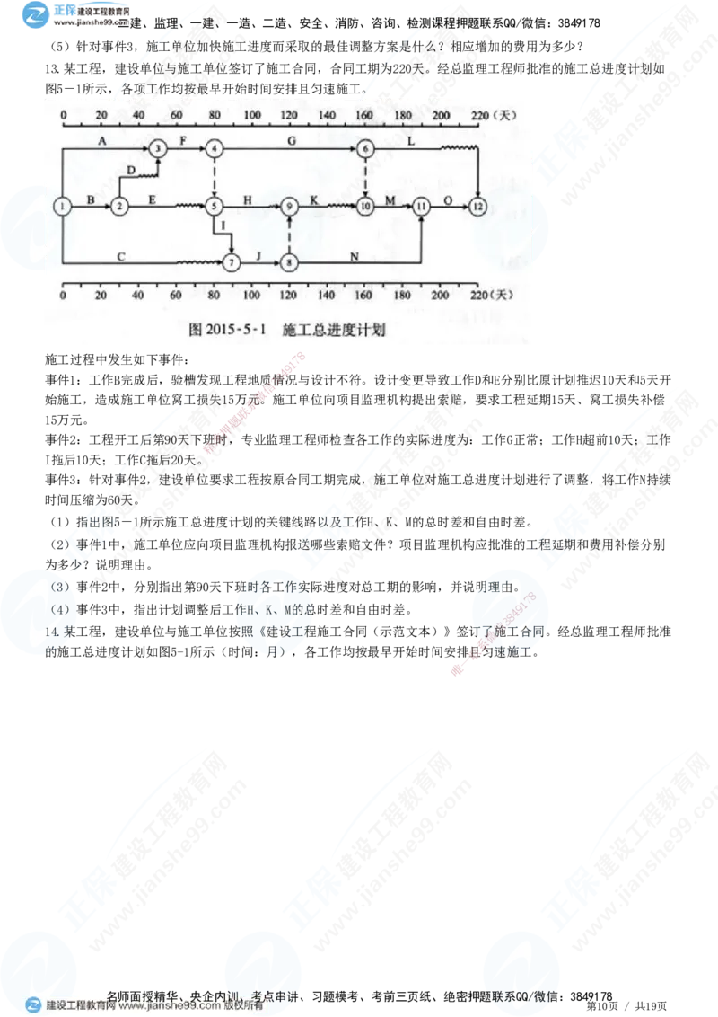 专题五　建设工程进度控制_监理工程师_2025监理工程师_2025年监理工程师SVIP_2025年监理土建案例SVIP_01-精华文档✿电子教材✿历年真题_28-案例《精讲习题》JG