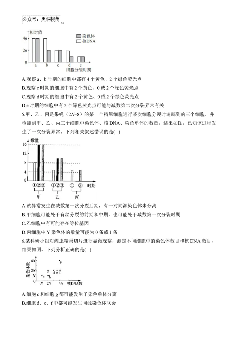 （8）遗传的细胞基础&mdash;&mdash;2025届高考生物二轮复习易错重难提升（含解析）_2024-2025高三（6-6月题库）_2025年02月试卷_02162025届高考生物二轮复习易错重难提升（含解析）