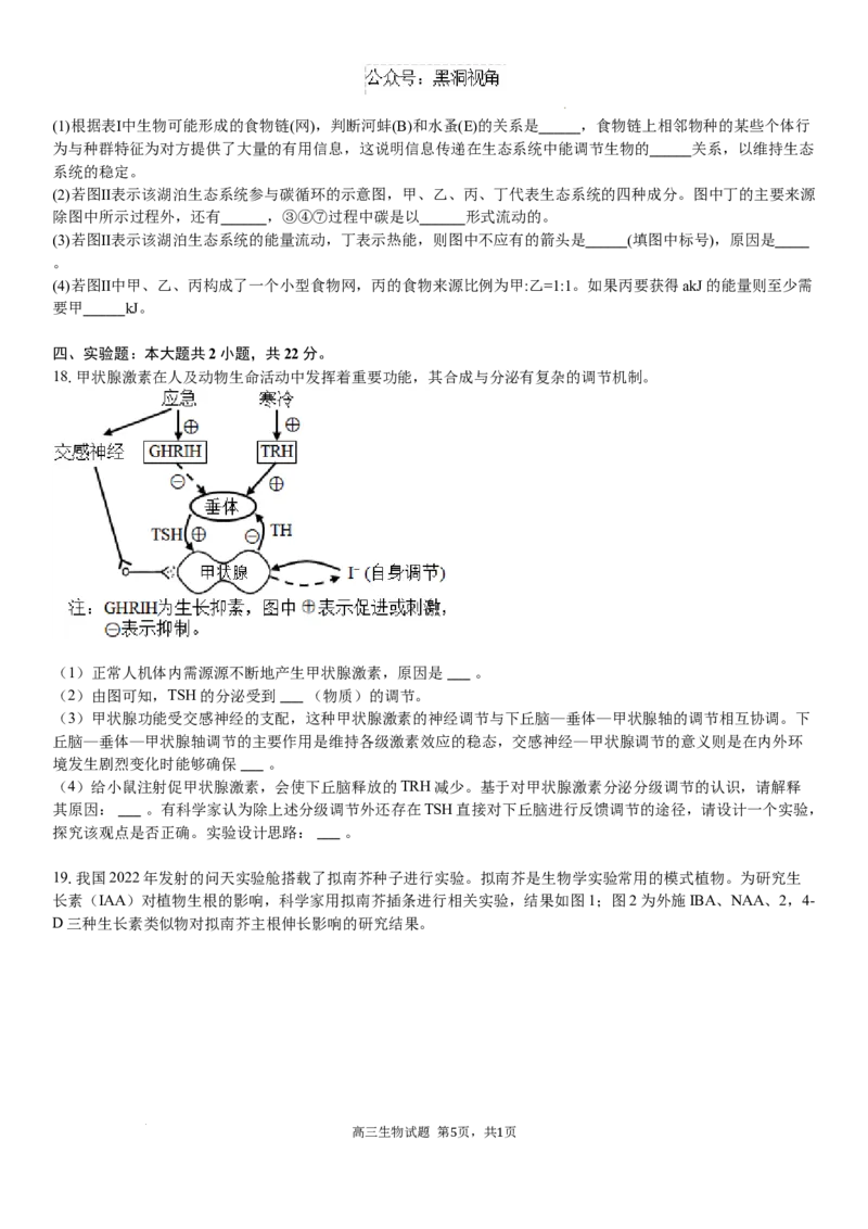 高三生物试题+答案_2024-2025高三（6-6月题库）_2024年08月试卷_0830湖南省长沙市望城区第二中学2024-2025学年高三上学期开学考试