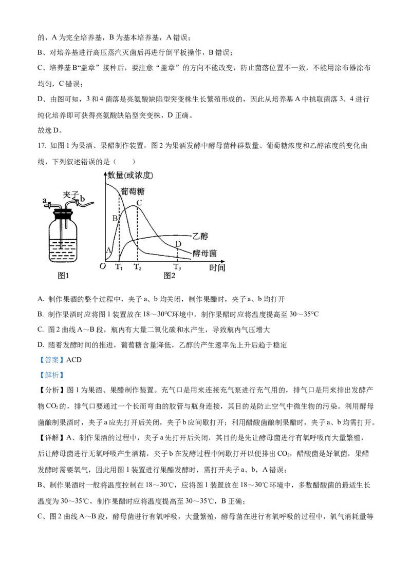 山东省枣庄市滕州市实验高级中学2024-2025学年高二下学期3月月考生物试题Word版含解析_2025年04月试卷_0406山东省枣庄市滕州实验高级中学2024-2025学年高二下学期第一次调研考试