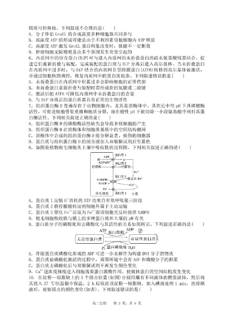 辽宁省沈阳市省五校协作体2023-2024学年高二下学期7月期末联考生物试题_2024-2025高二（7-7月题库）_2024年07月试卷_0723辽宁省沈阳市五校协作体2023-2024学年高二下学期7月期末联考