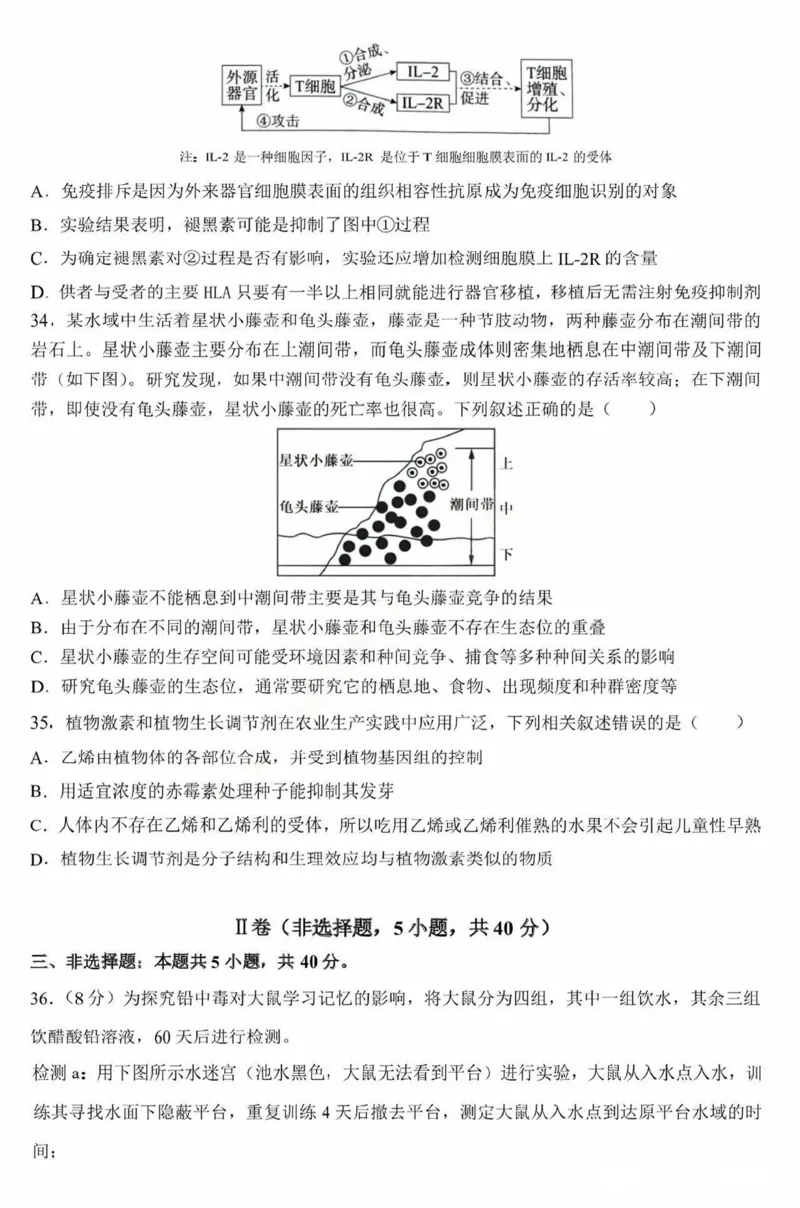 黑龙江省哈尔滨市第九中学校2024-2025学年高二上学期12月月考生物试卷（图片版，含答案）_2024-2025高二（7-7月题库）_2025年01月试卷