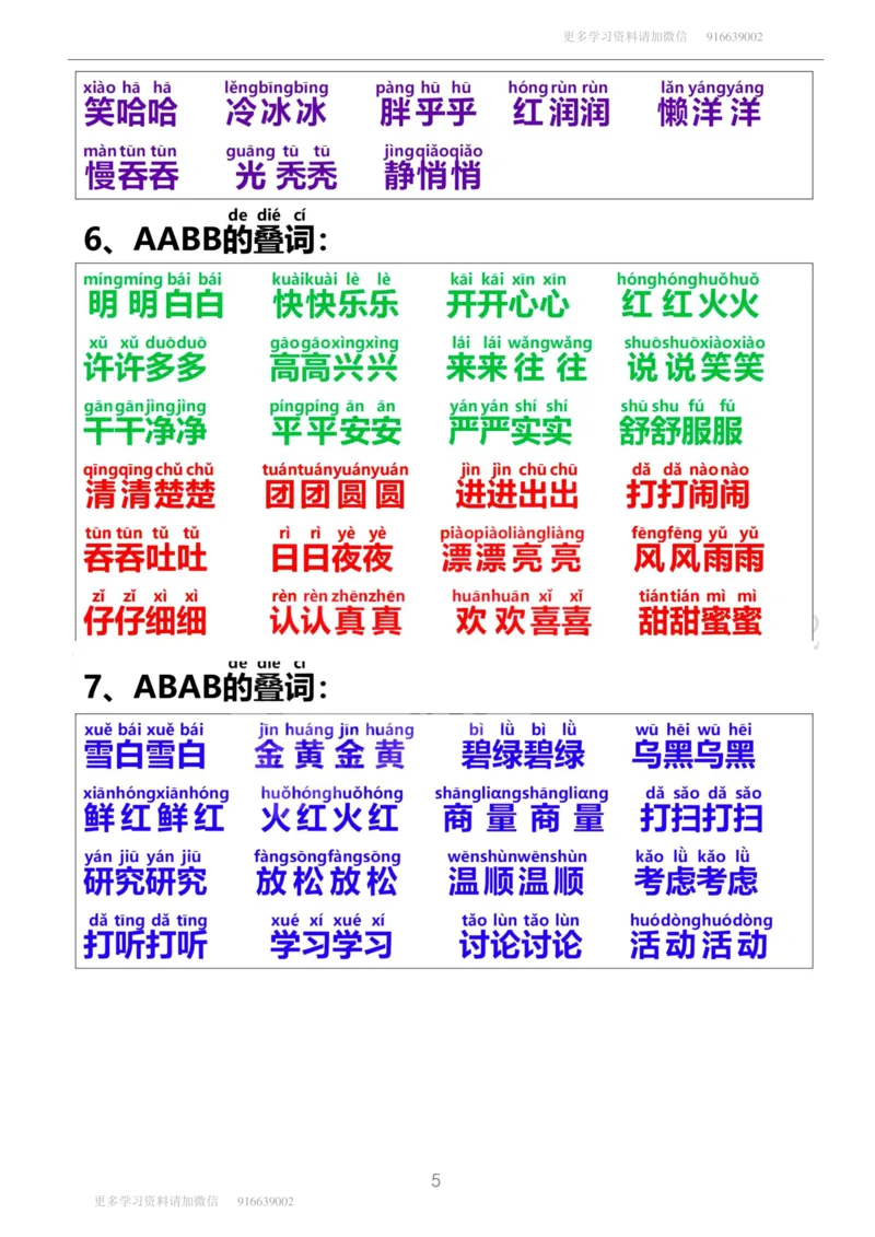 一年级上册语文-日积月累网红词语积累带拼音_小学1-6年级全部试卷_语文_一年级_3-6-1、小学一年级语文上册_3-6-1-1、复习、知识点、归纳汇总_通用