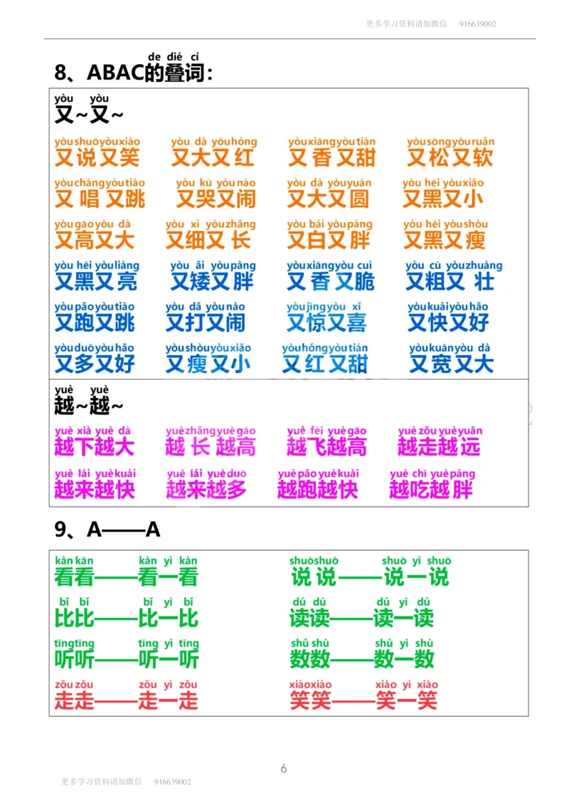 一年级上册语文-日积月累网红词语积累带拼音_小学1-6年级全部试卷_语文_一年级_3-6-1、小学一年级语文上册_3-6-1-1、复习、知识点、归纳汇总_通用