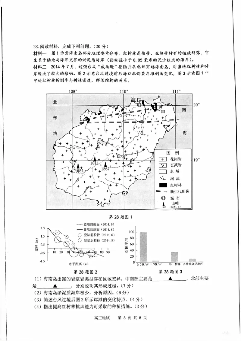 浙江省2025届高三杭州一模地理试题_2024-2025高三（6-6月题库）_2024年11月试卷_11072024-2025学年第一学期浙江省杭州市高三年级11月质量检测（杭州一模）