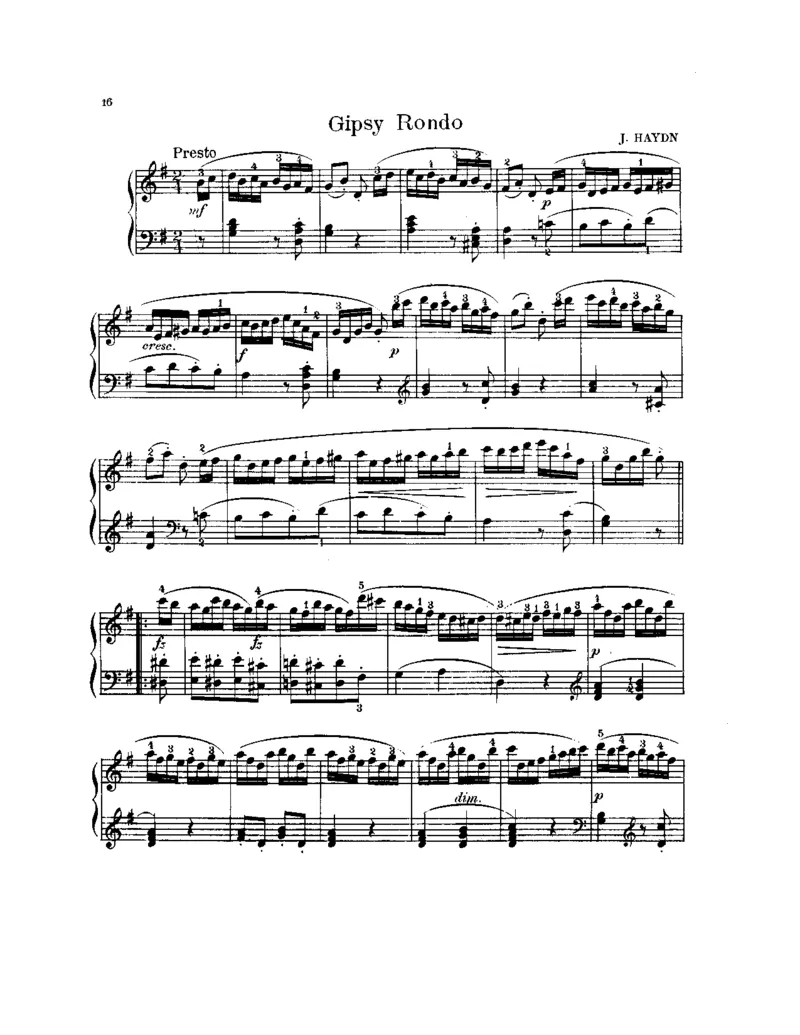 吉普赛回旋曲_一万首著名钢琴曲谱哈农贝多芬合集视频教学电子版高清无水印可打印_1古典钢琴知名音乐家谱_海顿钢琴谱全集