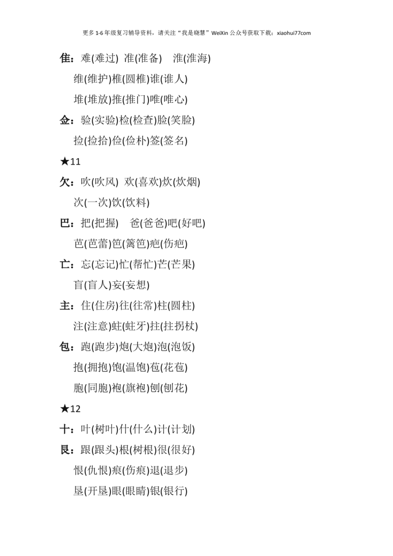 二年级上册-语文必考点：&ldquo;加偏旁，组新字&rdquo;汇总_小学1-6年级全部试卷_语文_二年级_3-7-1、小学二年级语文上册_3-7-1-1、复习、知识点、归纳汇总_通用