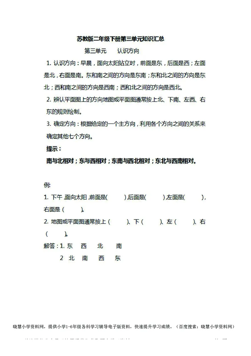 二年级下册数学苏教版知识要点汇总_小学1-6年级全部试卷_数学_二年级_3-7-4、小学二年级数学下册_3-7-4-1、复习、知识点、归纳汇总_苏教版