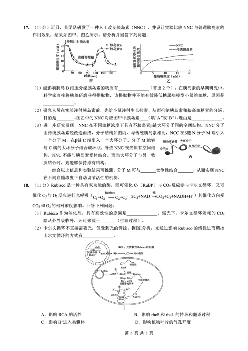 重庆市第一中学校2025-2026学年高三上学期12月月考生物_2024-2026高三（6-6月题库）_2026年01月高三试卷_0104重庆市第一中学校2025-2026学年高三上学期12月月考（全）
