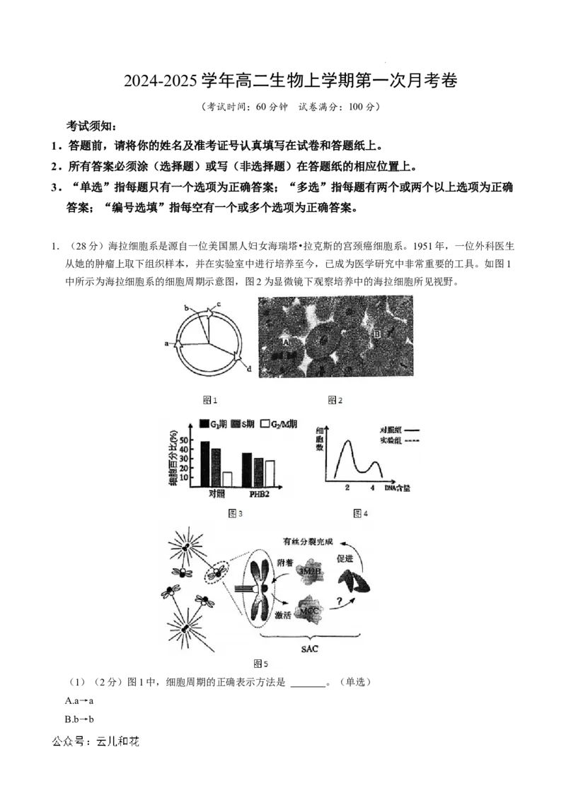 高二生物第一次月考卷（全解全析）（上海专用）_2024年09月试卷_0922黄金卷：2024-2025学年高二上学期第一次月考9科word解析版含答题卡（上海专用）