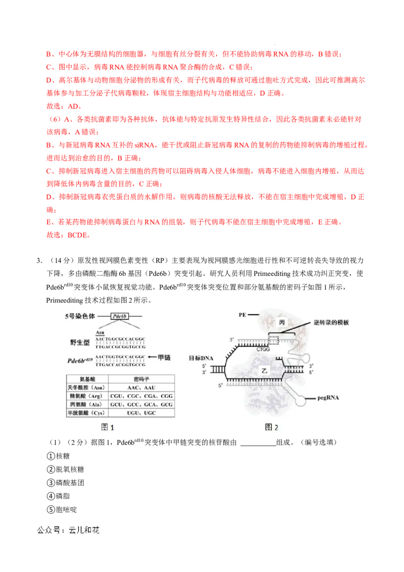 高二生物第一次月考卷（全解全析）（上海专用）_2024年09月试卷_0922黄金卷：2024-2025学年高二上学期第一次月考9科word解析版含答题卡（上海专用）