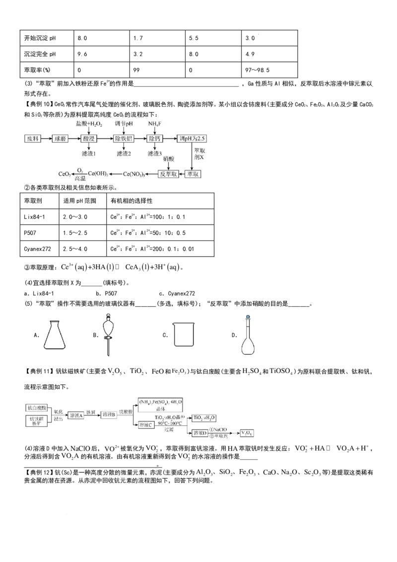 工业流程（分离提纯产物&mdash;&mdash;萃取与反萃取）工业流程（分离提纯产物）学生版_2024-2026高三（6-6月题库）_2025年12月高三试卷