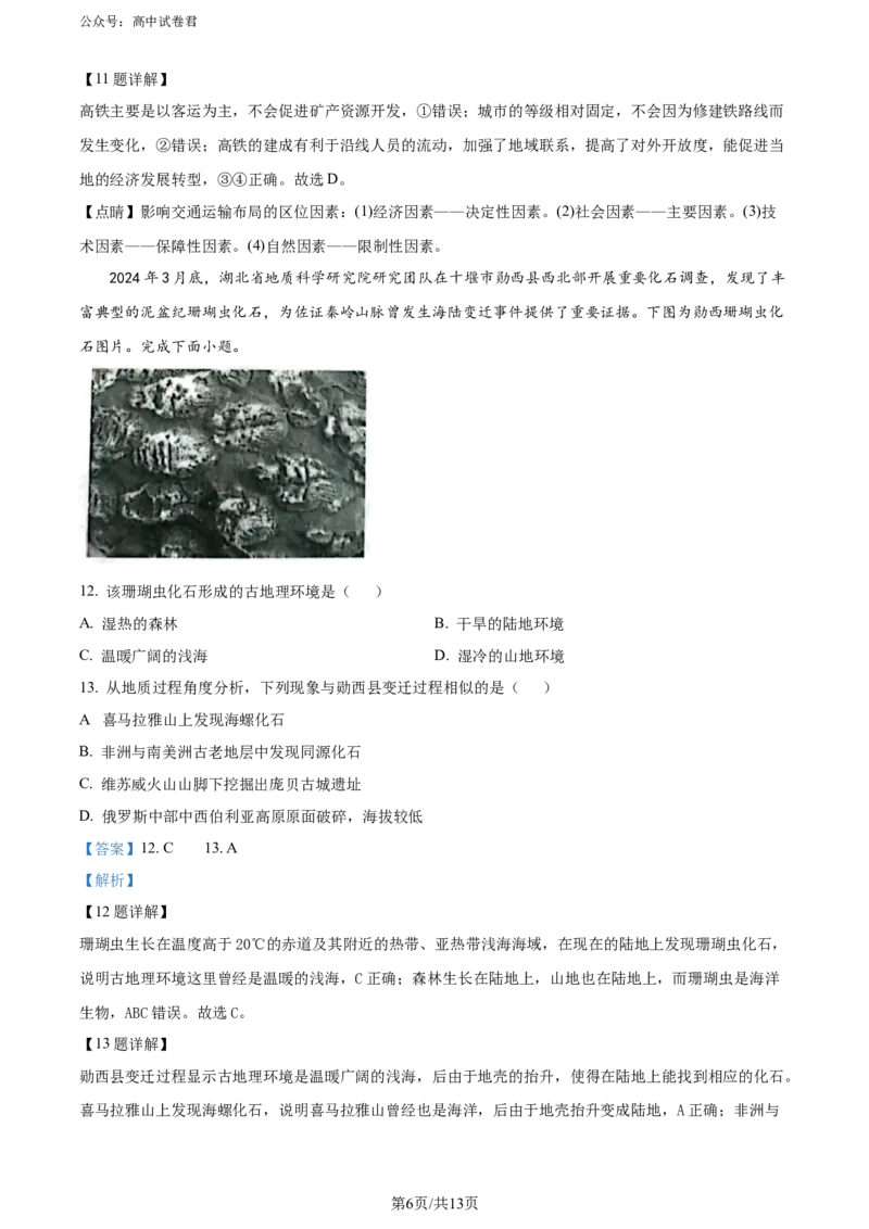 精品解析：山西省大同市2025届高三年级第一次学情调研测试（解析版）_2024-2025高三（6-6月题库）_2024年07月试卷_240711山西省大同市2025届高三年级第一次学情调研