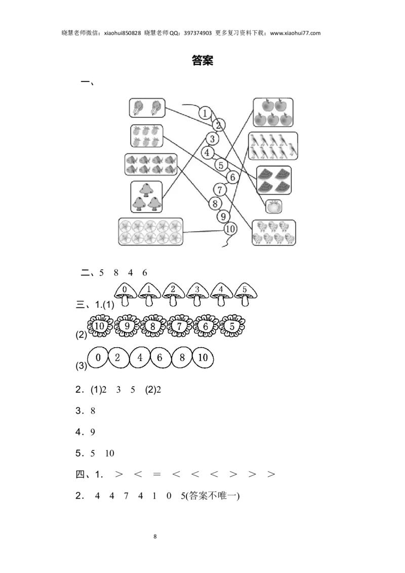 一年级上册上学期-青岛版数学第一单元检测卷.1_小学1-6年级全部试卷_数学_一年级_3-6-3、小学一年级数学上册_3-6-3-2、练习题、作业、试题、试卷_青岛版_单元测试卷