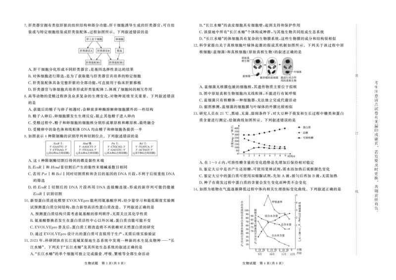 生物试题_2024-2025高二（7-7月题库）_2025年6月试卷_0601河南天一大联考2024-2025高二下阶段性测试（四）_河南天一大联考2024-2025高二下学期5月阶段性测试（四）-生物试卷+答案