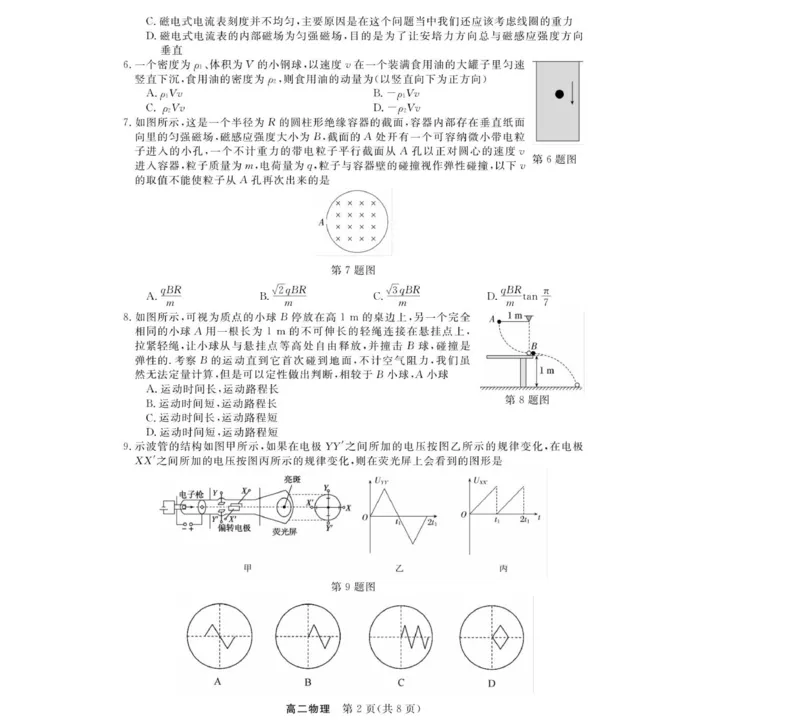 物理-浙江卓越联盟高二11月联考_2025年11月高二试卷_251126浙江省卓越高中联盟2025-2026学年高二上学期11月期中联考（全）