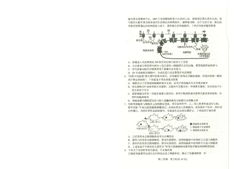 生物_2024-2025高二（7-7月题库）_2024年07月试卷_0712河南省南阳市2023-2024学年高二下学期期末质量评估_河南省南阳市2023-2024学年高二下学期期末质量评估生物