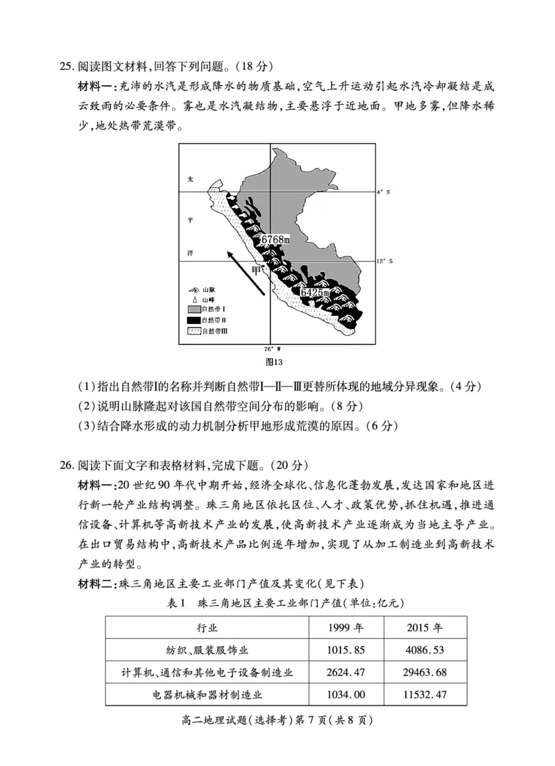 高二地理选修_2024-2025高二（7-7月题库）_2024年12月试卷_1217江苏省徐州市铜山区2024-2025学年高二上学期11月期中考试