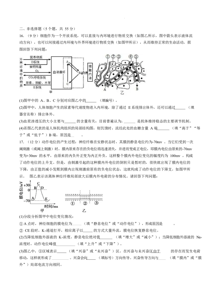 高二生物试题_2025年10月高二试卷_251028四川省成都外国语学校2025-2026学年高二上学期10月月考_四川省成都外国语学校2025-2026学年高二上学期10月检测生物试题含答案