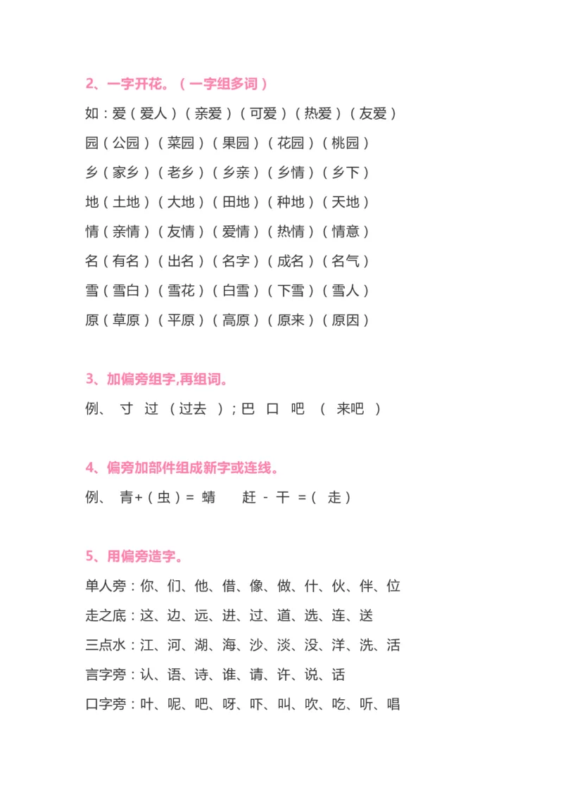 一年级下册语文知识点终极版_小学1-6年级全部试卷_语文_一年级_3-6-2、小学一年级语文下册_3-6-2-1、复习、知识点、归纳汇总_通用