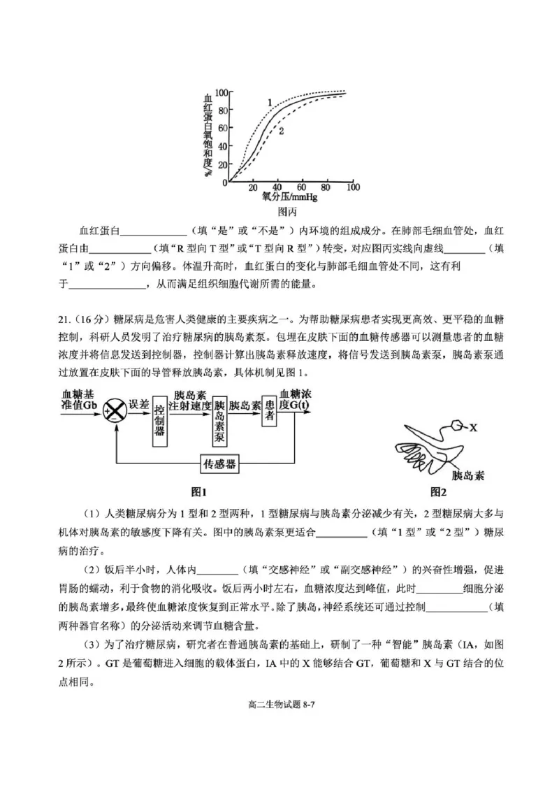 湖北省十堰市八校教联体学校2025-2026学年高二上学期11月月考生物试题含答案_2025年11月高二试卷_251109湖北省十堰市八校教联体学校2025-2026学年高二上学期11月月考（全）