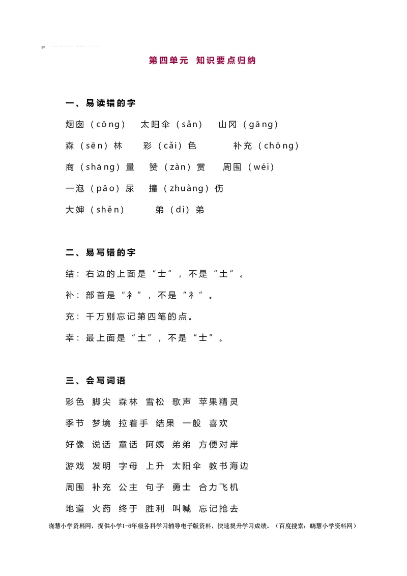 二年级下册语文部编版知识要点汇总_小学1-6年级全部试卷_语文_二年级_3-7-2、小学二年级语文下册_3-7-2-1、复习、知识点、归纳汇总_部编版