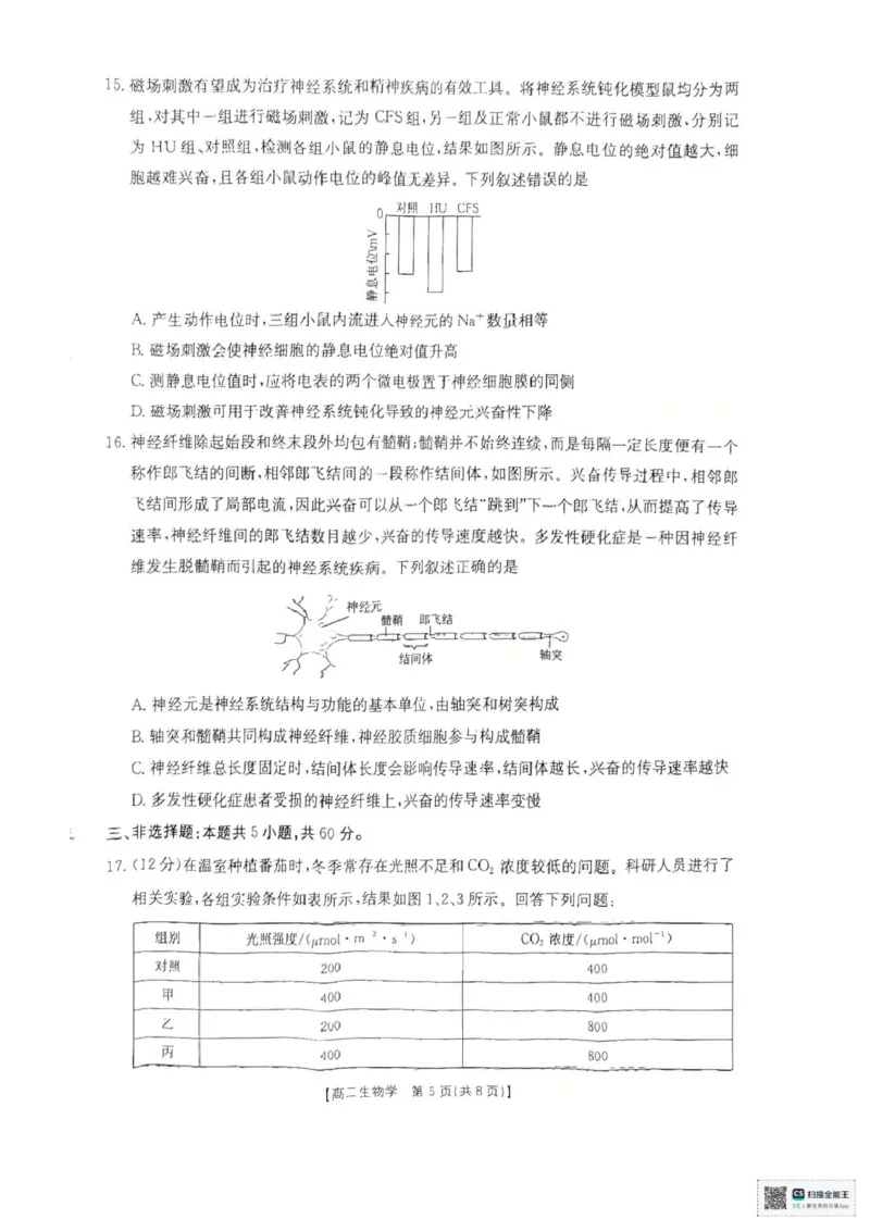 湖南省多校联考2025&mdash;2026学年高二上学期10月月考生物试卷及答案高二生物学试卷_2025年10月高二试卷_251021湖南省多校联考2025&mdash;2026学年高二上学期10月月考