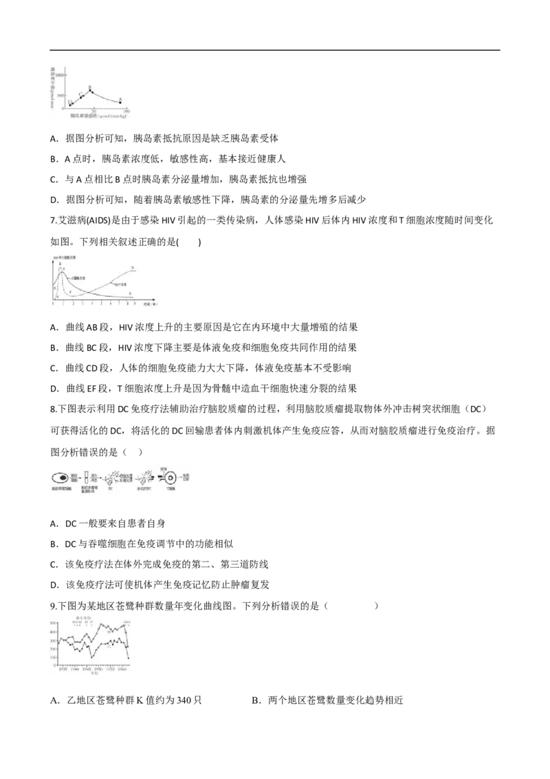 陕西省西安市部分学校2024-2025学年高二上学期第四次阶段性检测生物试卷（有答案）_2024-2025高二（7-7月题库）_2025年02月试卷