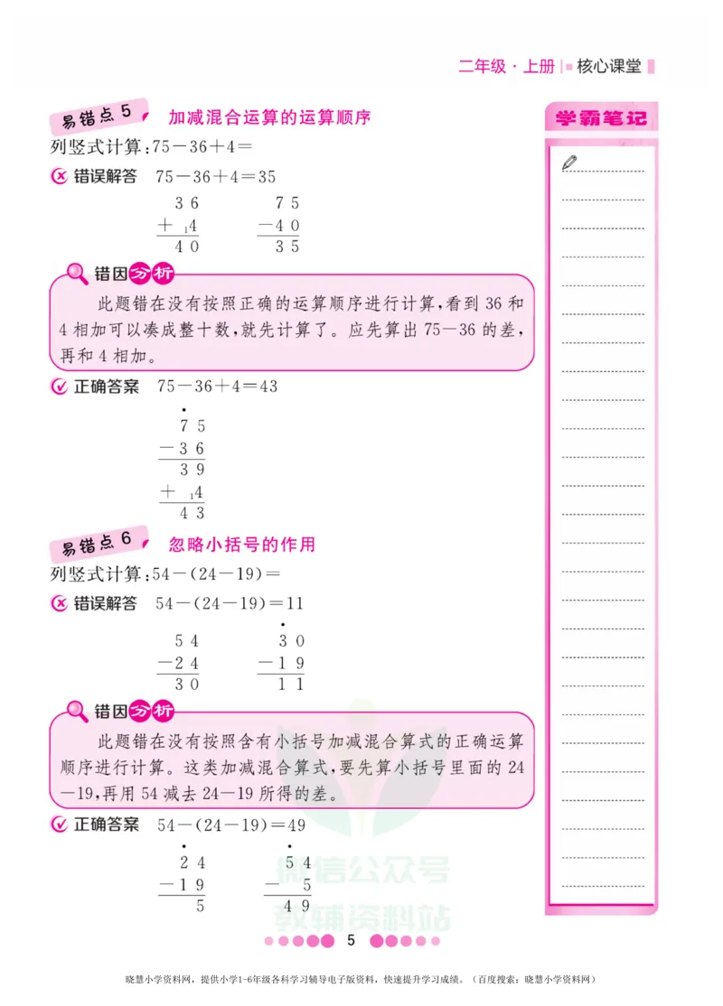 二年级上册数学人教版易错清单_小学1-6年级全部试卷_数学_二年级_3-7-3、小学二年级数学上册_3-7-3-1、复习、知识点、归纳汇总_人教版