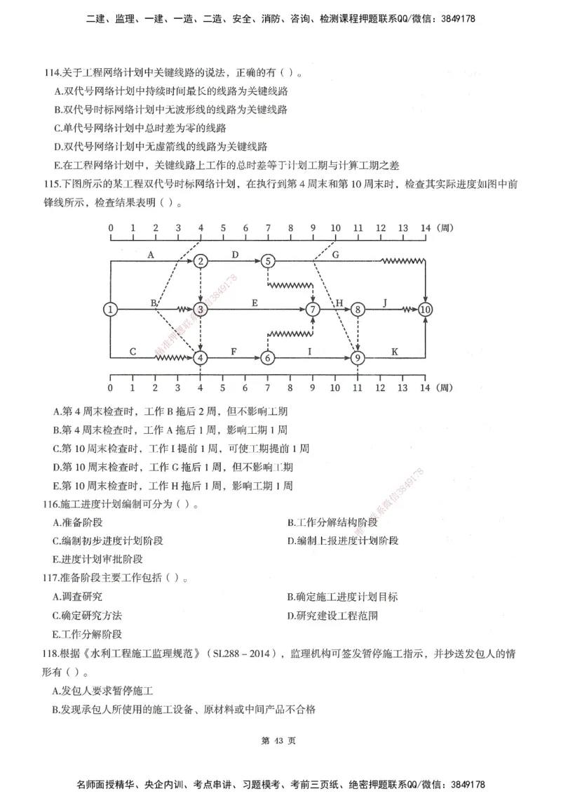 XSW-水利控制-考前密训3套卷_监理工程师_2025监理工程师_2025年监理工程师SVIP_2025年监理水利控制SVIP_05-考前密训✿央企特训✿机构普押