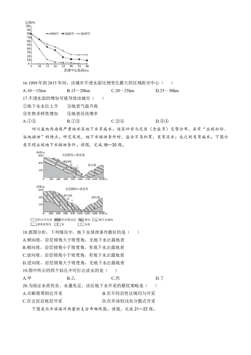 黑龙江省哈尔滨师范大学附属中学2024-2025学年高二下学期4月月考地理试题（含答案）_2024-2025高二（7-7月题库）_2025年04月试卷(1)