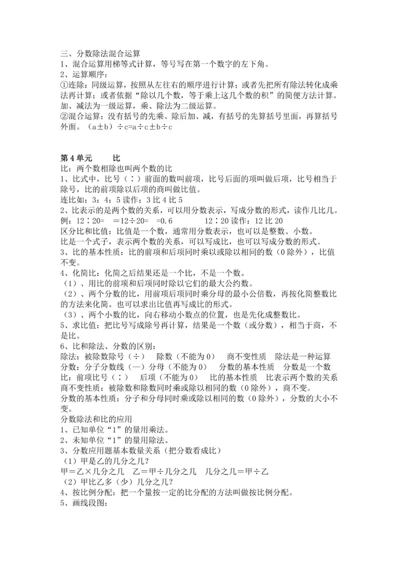 六年级上册数学人教版知识要点_小学1-6年级全部试卷_数学_六年级_3-11-3、小学六年级数学上册_3-11-3-1、复习、知识点、归纳汇总_人教版