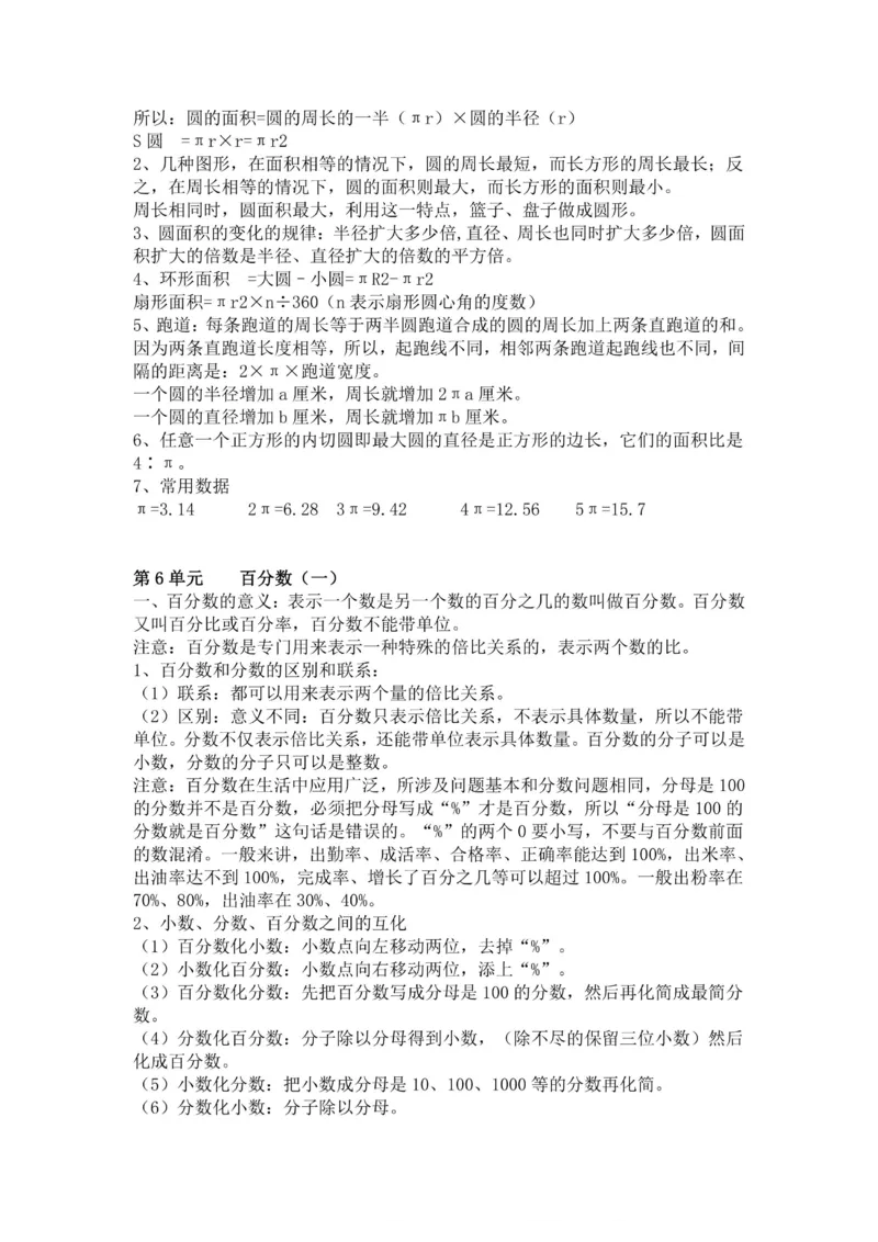 六年级上册数学人教版知识要点_小学1-6年级全部试卷_数学_六年级_3-11-3、小学六年级数学上册_3-11-3-1、复习、知识点、归纳汇总_人教版