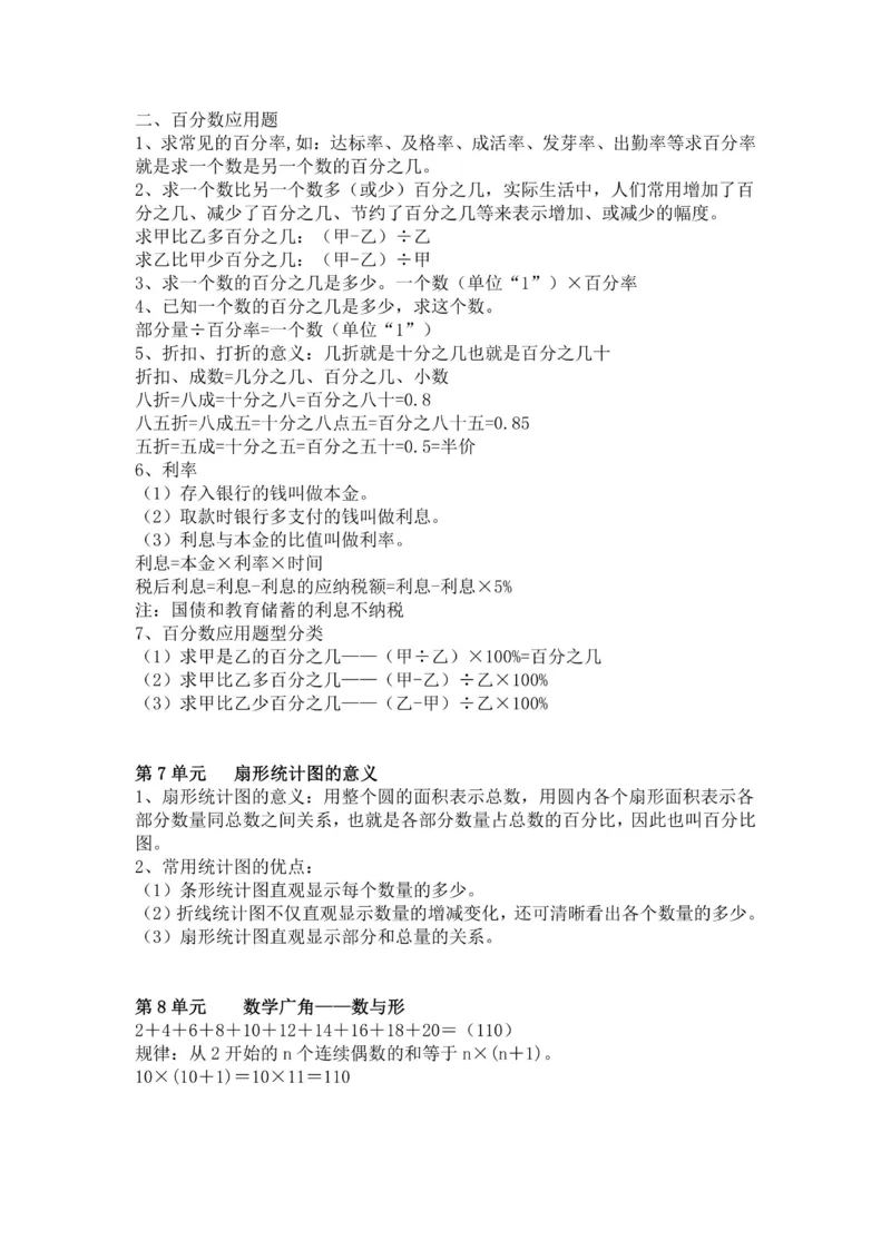 六年级上册数学人教版知识要点_小学1-6年级全部试卷_数学_六年级_3-11-3、小学六年级数学上册_3-11-3-1、复习、知识点、归纳汇总_人教版