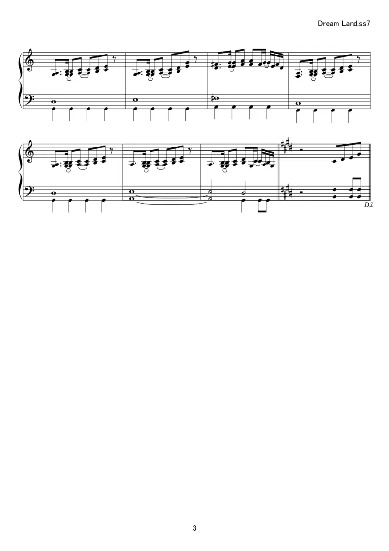 [kituneyuu][normal][3]_一万首著名钢琴曲谱哈农贝多芬合集视频教学电子版高清无水印可打印_05动漫游戏钢琴谱合集_日系东方Project钢琴谱全集_东方project钢琴谱_14　DreamLand