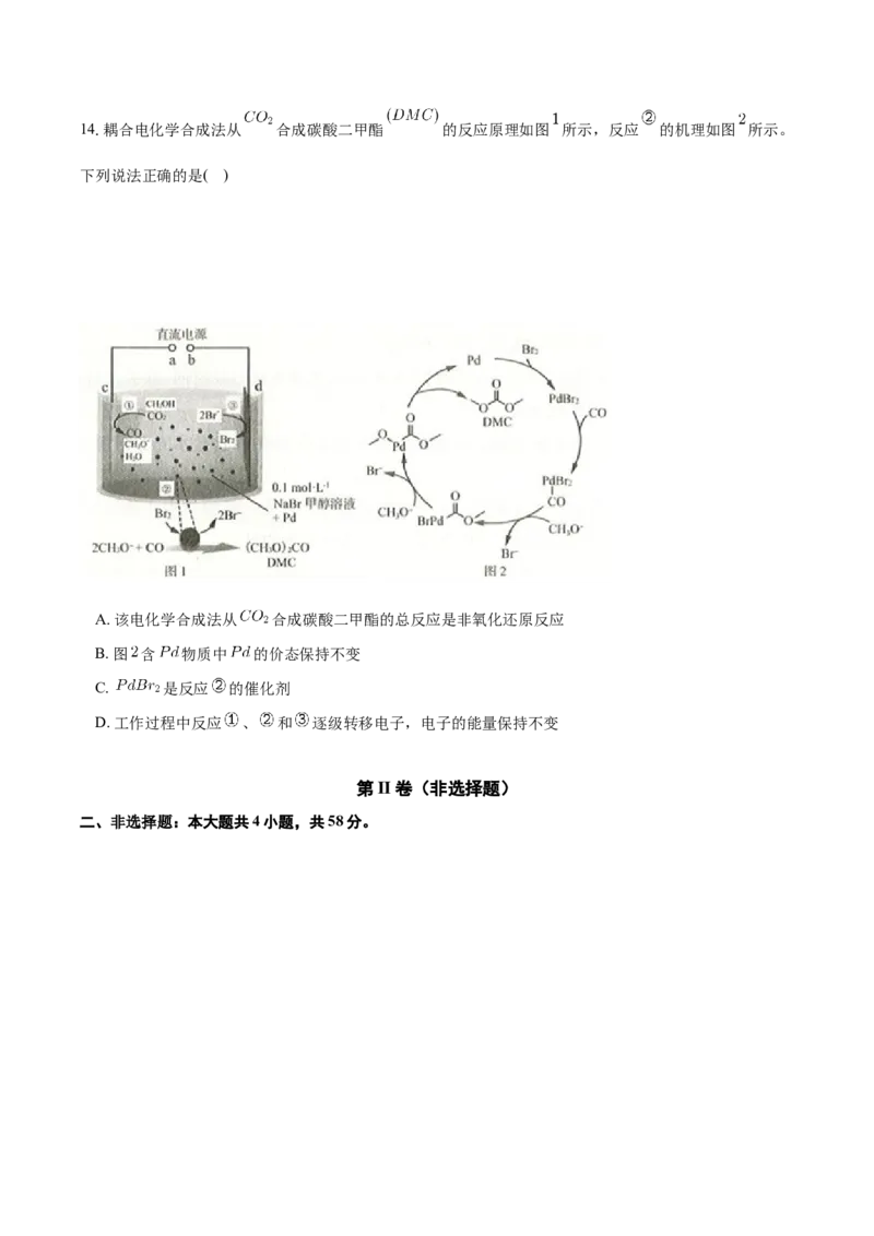 重庆市长寿中学校2024-2025学年高三上学期开学考试化学试题（含答案）_2024-2025高三（6-6月题库）_2024年09月试卷_0908重庆市长寿中学校2024-2025学年高三上学期开学考试