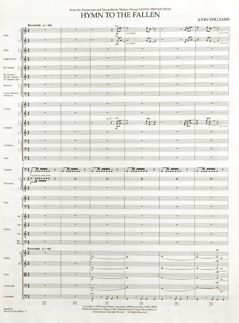 《拯救大兵瑞恩》主题曲总谱完整版_一万首著名钢琴曲谱哈农贝多芬合集视频教学电子版高清无水印可打印_08名曲总谱合集