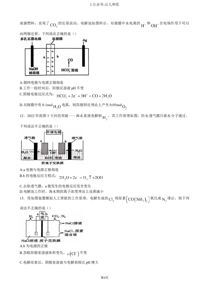 辽宁省重点高中沈阳市郊联体2024-2025学年高二上学期11月期中考试化学（含答案）_2024-2025高二（7-7月题库）_2024年11月试卷