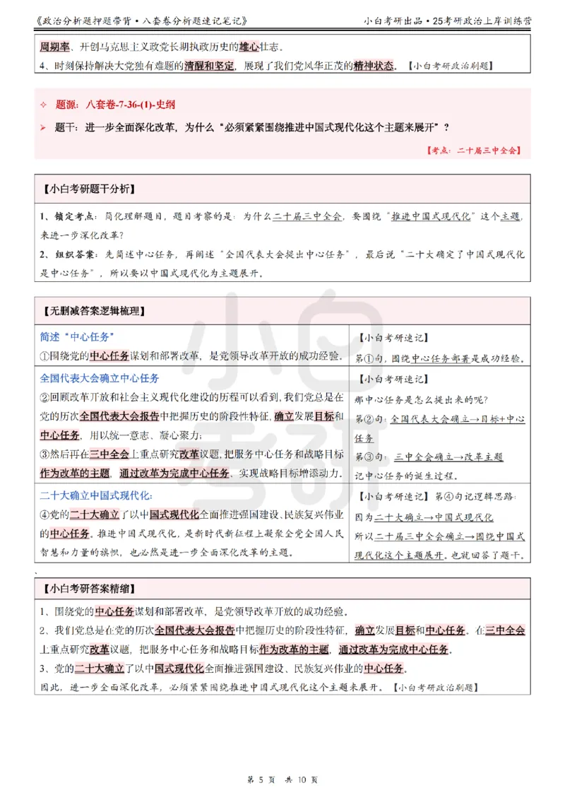 八套卷分析题速记笔记&middot;第7套小白考研_2026考公资料_（49）政治理论合集_政治理论合集_2025考研政治pdf（笔记）_肖秀荣考研政治_25肖秀荣《八套卷》+浓缩背诵合集