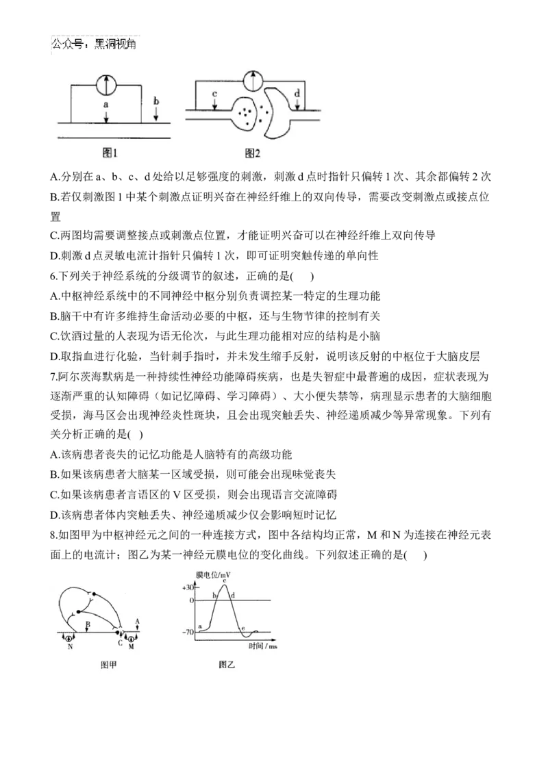 （16）神经调节&mdash;&mdash;2025届高考生物二轮复习易错重难提升学案（含解析）_2024-2025高三（6-6月题库）_2025年02月试卷_02162025届高考生物二轮复习易错重难提升（含解析）