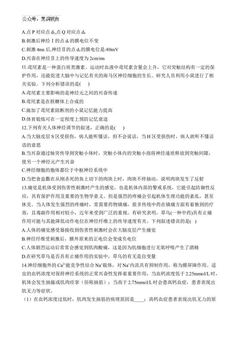 （16）神经调节&mdash;&mdash;2025届高考生物二轮复习易错重难提升学案（含解析）_2024-2025高三（6-6月题库）_2025年02月试卷_02162025届高考生物二轮复习易错重难提升（含解析）