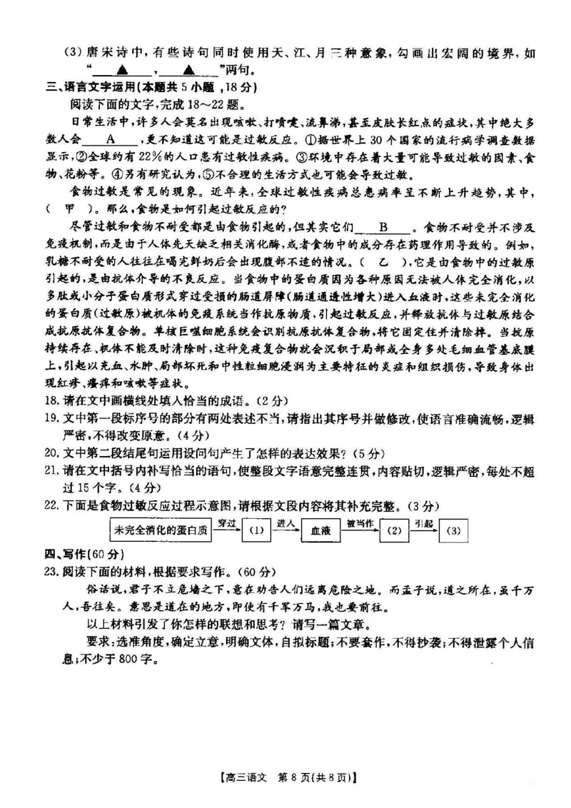 语文_2024-2025高三（6-6月题库）_2024年12月试卷_1209湖北省2024-2025学年高三金太阳12月联考（187C）（全科）_湖北省2024-2025学年高三上学期12月联考语文
