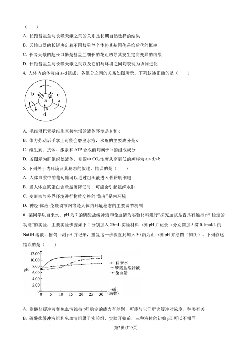 精品解析：安徽省县中联盟2025-2026学年高二上学期10月联考生物试题（原卷版）_2025年10月高二试卷_251019安徽省县中联盟2025-2026学年高二上学期10月月考