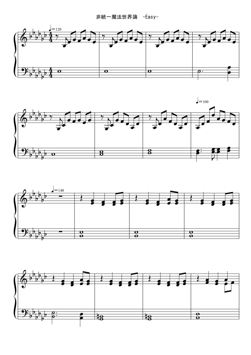 [東方ピアノEasyモード楽譜][easy][2]_一万首著名钢琴曲谱哈农贝多芬合集视频教学电子版高清无水印可打印_05动漫游戏钢琴谱合集_日系东方Project钢琴谱全集_东方project钢琴谱