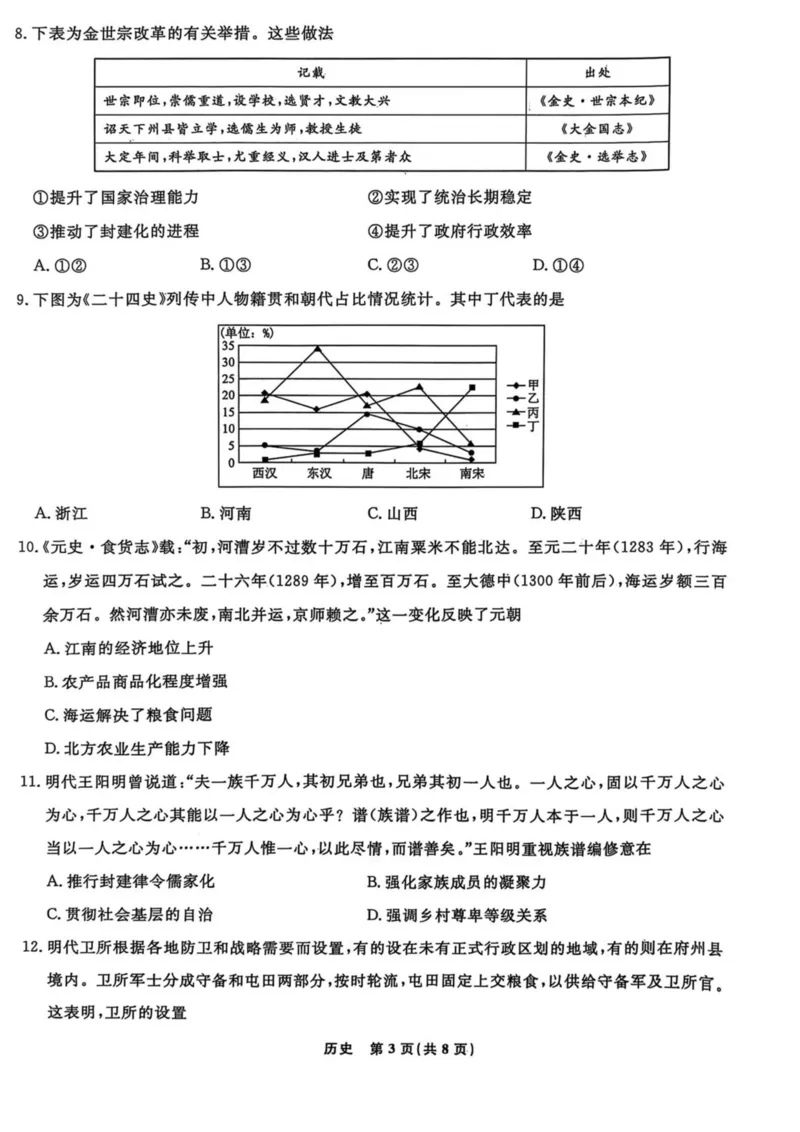 辽宁省县域重点高中2024-2025学年高二下学期期中考试历史PDF版含解析_2024-2025高二（7-7月题库）_2025年05月试卷_0527辽宁省县域重点高中2024-2025学年高二下学期期中考试
